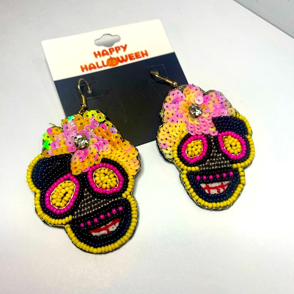 Halloween Sugar Skull Earrings